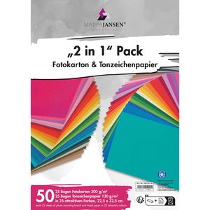 Produktbild für Tonpapier Marpa-Jansen 2 in 1 Pack, 22.5 x 32.5 cm