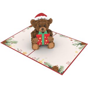 Produktbild für Weihnachtskarte papercrush 3D Weihnachtsteddy