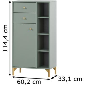 Produktbild für Badschrank Schildmeyer Ando 154263, mit 4 Füßen, pistazie