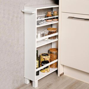 Produktbild für Nischenregal Kesper 24854, weiß, mit Rollen
