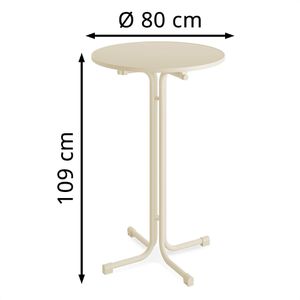 Produktbild für Stehtisch Feros P15381, sand, Ø 80 cm, klappbar