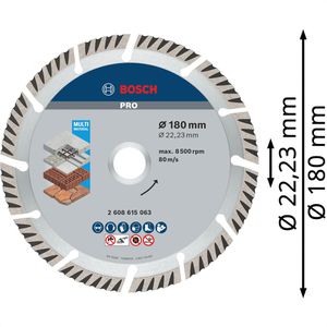 Produktbild für Trennscheibe Bosch PRO Multi Material, Bohrungs-Ø 22,23 mm