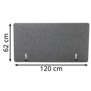 Produktbild für Tischtrennwand hJh-OFFICE 892001, grau