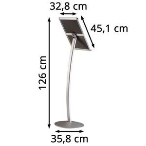 Produktbild für Infoständer Update-Displays Curved aus Aluminium, silber, A3