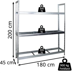 Produktbild für Reifenregal PROREGAL TIGER XL, silber, für 21 Reifen