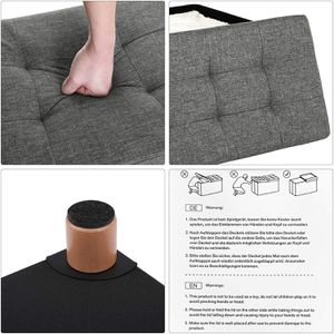 Produktbild für Sitztruhe Songmics dunkelgrau, 76 x 40 x 38cm
