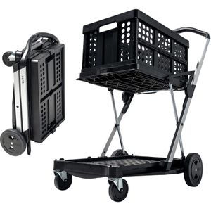 Transportwagen CLAX Klappmobil, Black Edition, mit Klappbox