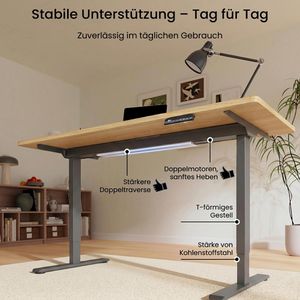 Produktbild für Schreibtisch FlexiSpot E1B Pro, ahorn / schwarz