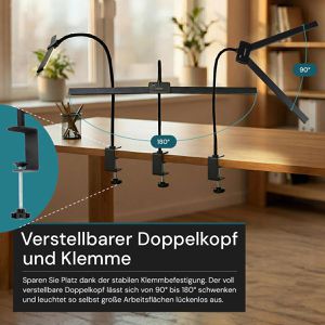 Produktbild für Schreibtischlampe Luxula LX700159, schwarz, LED, dimmbar