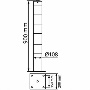 Produktbild für Absperrpfosten Schake 493PB, rot/weiß, aus Metall