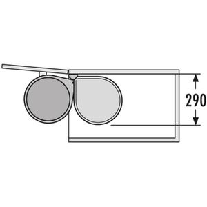 Produktbild für Einbaumülleimer Hailo AS Mono 15, 3515001