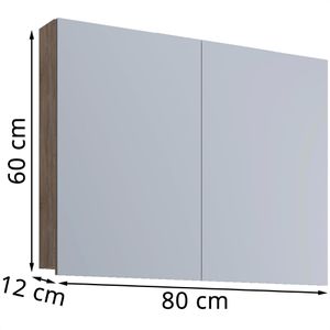 Produktbild für Spiegelschrank VCM Badinos 914462, sonoma eiche