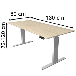Produktbild für Schreibtisch Kerkmann Move 3 Tube, ahorn / silber