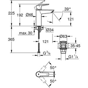 Produktbild für Waschtischarmatur GROHE Start M-Size, 24204002, verchromt