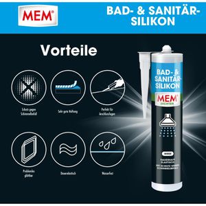 Produktbild für Silikon MEM Bad- &amp; Sanitär, weiß