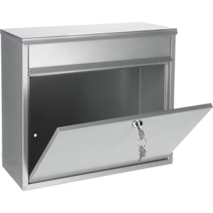 Produktbild für Briefkasten Alco 8601, silber, aus Stahl