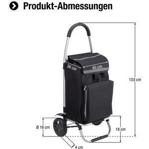 Produktbild für Einkaufstrolley Meister schwarz, klappbar