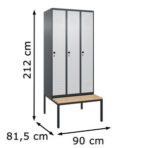 Produktbild für Spind CP-Möbel Classic PLUS, lichtgrau