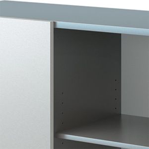 Produktbild für Sideboard Hammerbacher 1780, aus Holz, silber / graphit