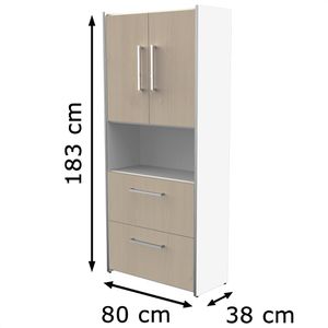 Produktbild für Kombischrank Kerkmann Move, ahorn / weiß
