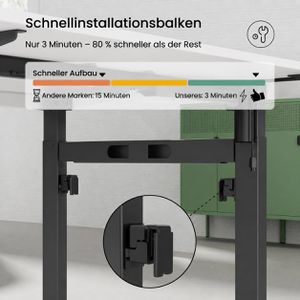 Produktbild für Schreibtisch FlexiSpot EH1B, Doppelarbeitsplatz, weiß/schwarz