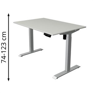 Schreibtisch Kerkmann Move 1, lichtgrau / silber