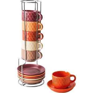 Espressotassen Miamio Palmanova Magma, rot / orange / beige