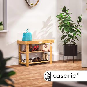 Produktbild für Schuhbank CASARIA 106544, braun, aus Holz