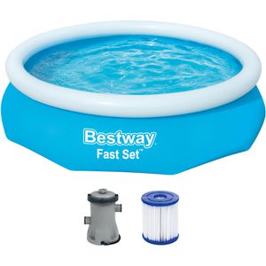 Produktbild für Aufstellpool Bestway 57270 Fast Set blau, rund