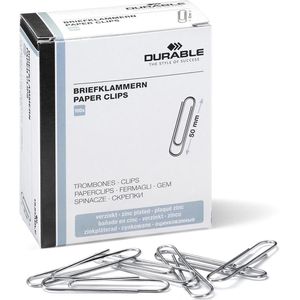 Büroklammern Durable 122425, 50mm, silber