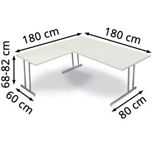 Produktbild für Schreibtisch Kerkmann Artline, weiß / chrom