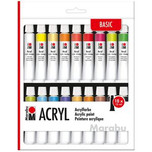 Produktbild für Acrylfarben Marabu Basic Acryl, 1210000000202