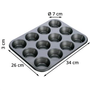 Produktbild für Backform Tescoma DELICIA, für 12 Muffins, aus Edelstahl