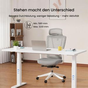 Produktbild für Schreibtisch FlexiSpot E7W 2026, weiß / weiß