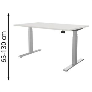 Schreibtisch fm-Büromöbel fouraction weiß / silber