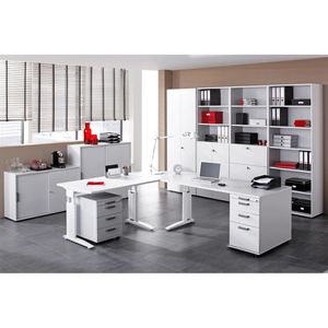 Produktbild für Schreibtisch Hammerbacher U-Serie, weiß / weiß