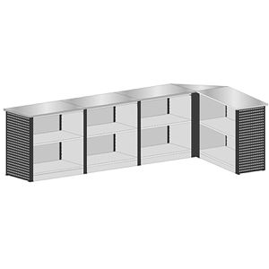 Empfangstheke Schulte Theken-Set 2, 44011, schwarz / grau