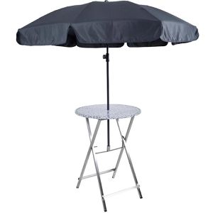 Produktbild für Stehtisch RUKU1952 weiß marmoriert Ø 80 cm, klappbar