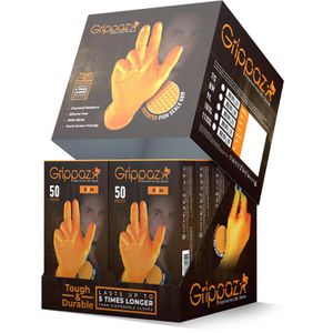 Produktbild für Einmalhandschuhe Grippaz Modell 246 / 306, orange, 50 Stück