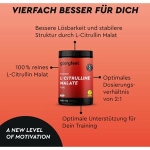 Produktbild für Aminosäuren gloryfeel L-Citrullin Malat Pure, Getränkepulver