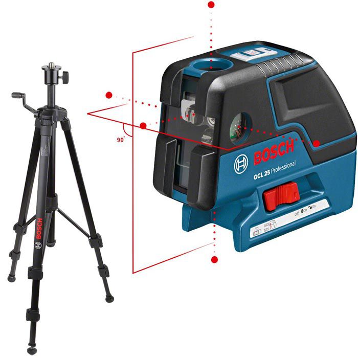 Bosch Kreuzlinienlaser GCL 25 selbstnivellierend, roter Laser, mit ...