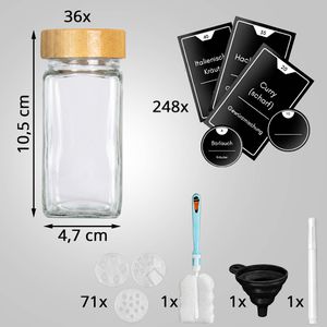 Produktbild für Gewürzgläser Clidor aus Glas, mit Bambusdeckel