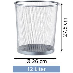 Produktbild für Papierkorb Relaxdays 10022506, silber