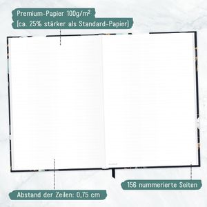 Produktbild für Notizbuch paper&amp;you Mondscheinblüten, 7150-2, Karton Softcover