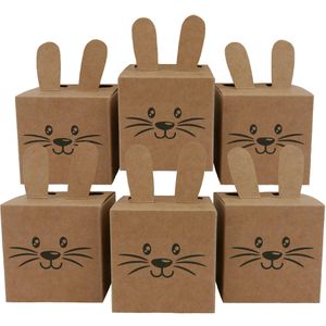 Geschenkbox Papierdrachen 060-005-007, Osterhasen, braun