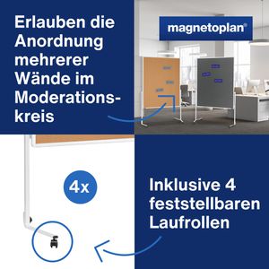 Produktbild für Moderationstafel Magnetoplan 2111124, mit Rollen