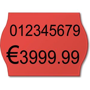 Preisetiketten METO 30007361, rot, 32 x 19 mm