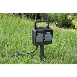 Produktbild für Gartensteckdose Unitec 44202, mit Erdspieß