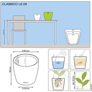 Produktbild für Übertopf Lechuza CLASSICO LS 28, anthrazit metallic, Ø 29x26cm