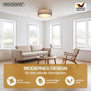 Produktbild für Deckenleuchte Monzana 109409, grau, E27-Fassung